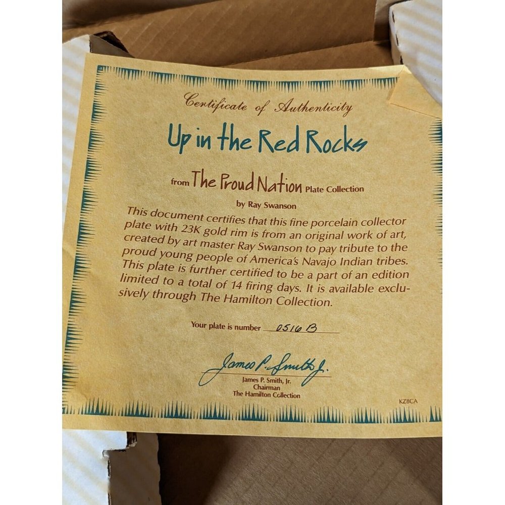 Hamilton Collection presents Up In The Red Rocks Proud Nation Plate Collection - Picture 4 of 4